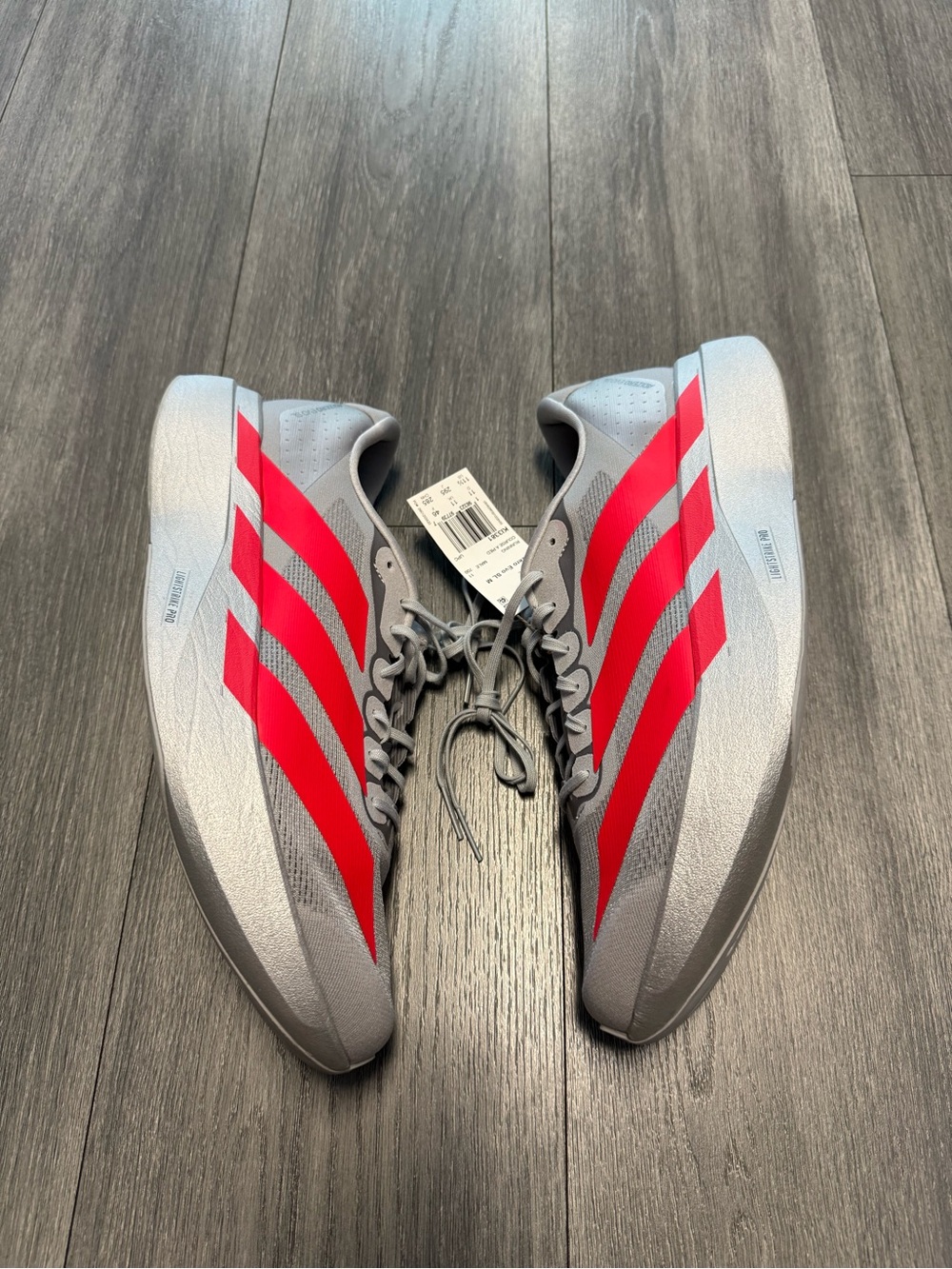 Adidas Adizero EVO SL “Silver Metallic” Lucid Red (KI3381) Men NEW S